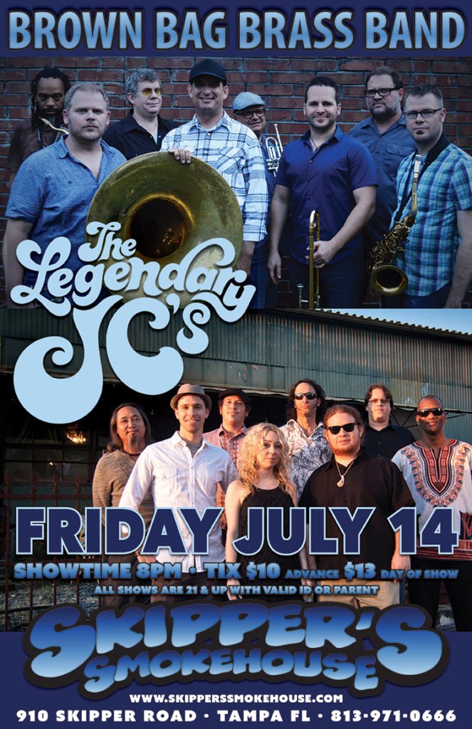 Brown Bag Brass Band and The Legendary JC’s – $10/13 | Skipper's ...