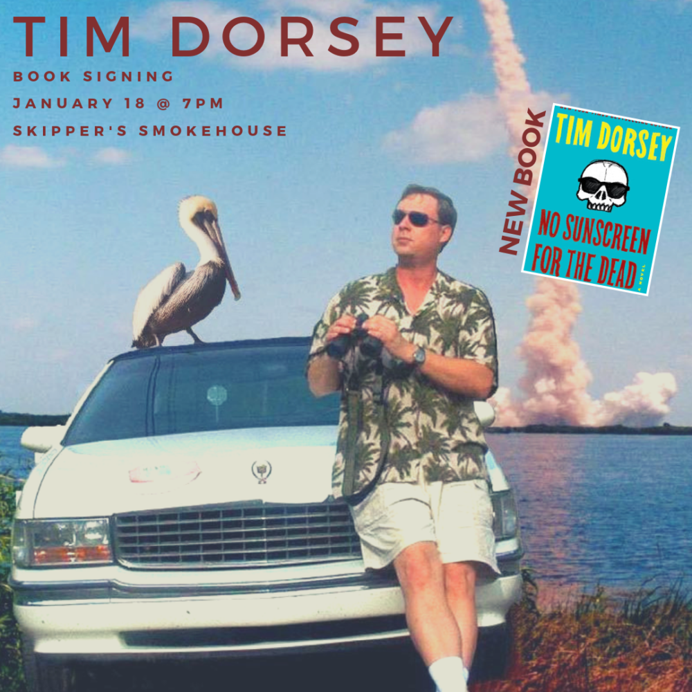 Tim Dorsey Book Signing FREE 7PM Skipper's Smokehouse Tampa