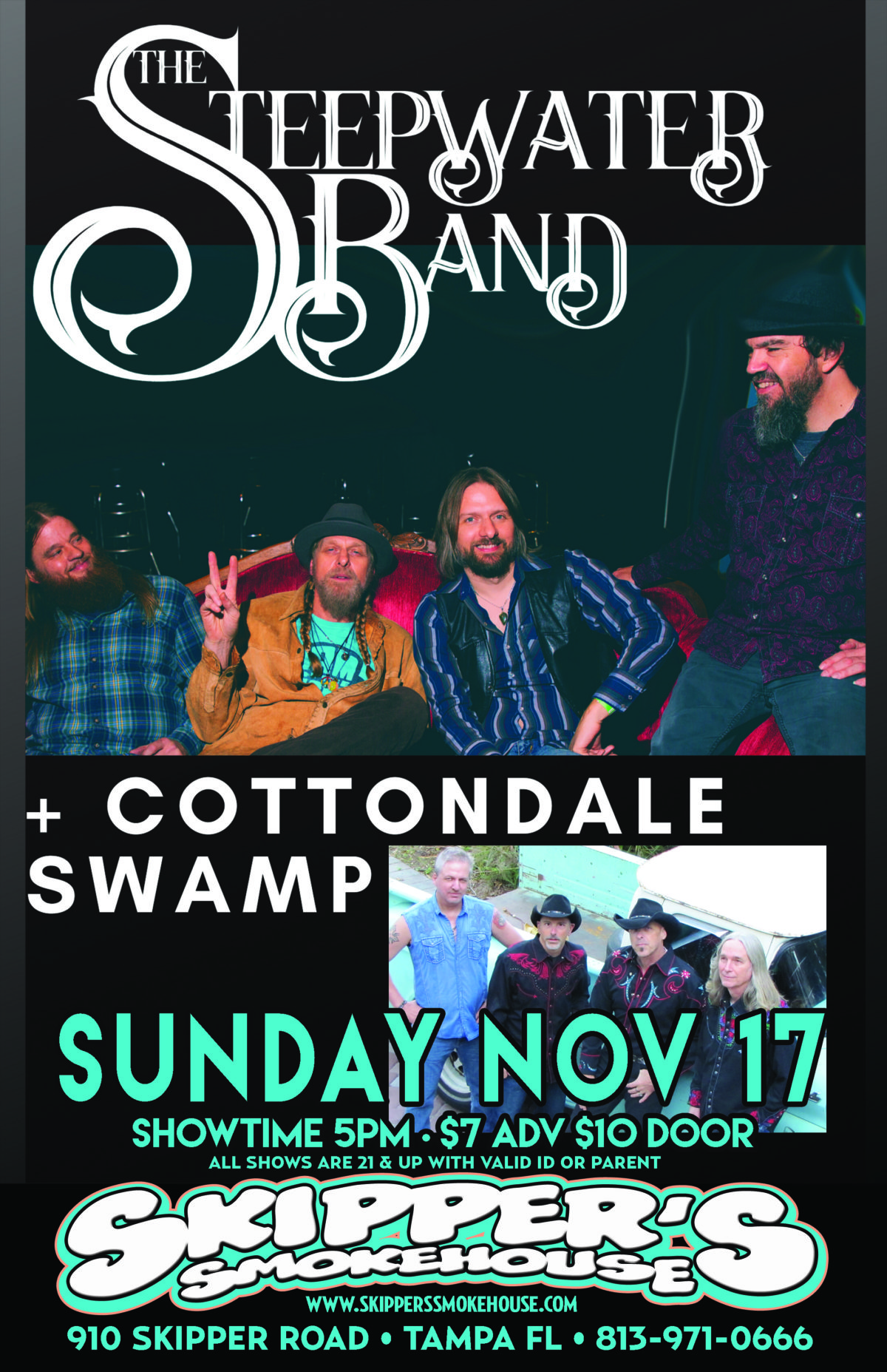 The Steepwater Band + Cottondale Swamp – $7/10 | Skipper's Smokehouse ...