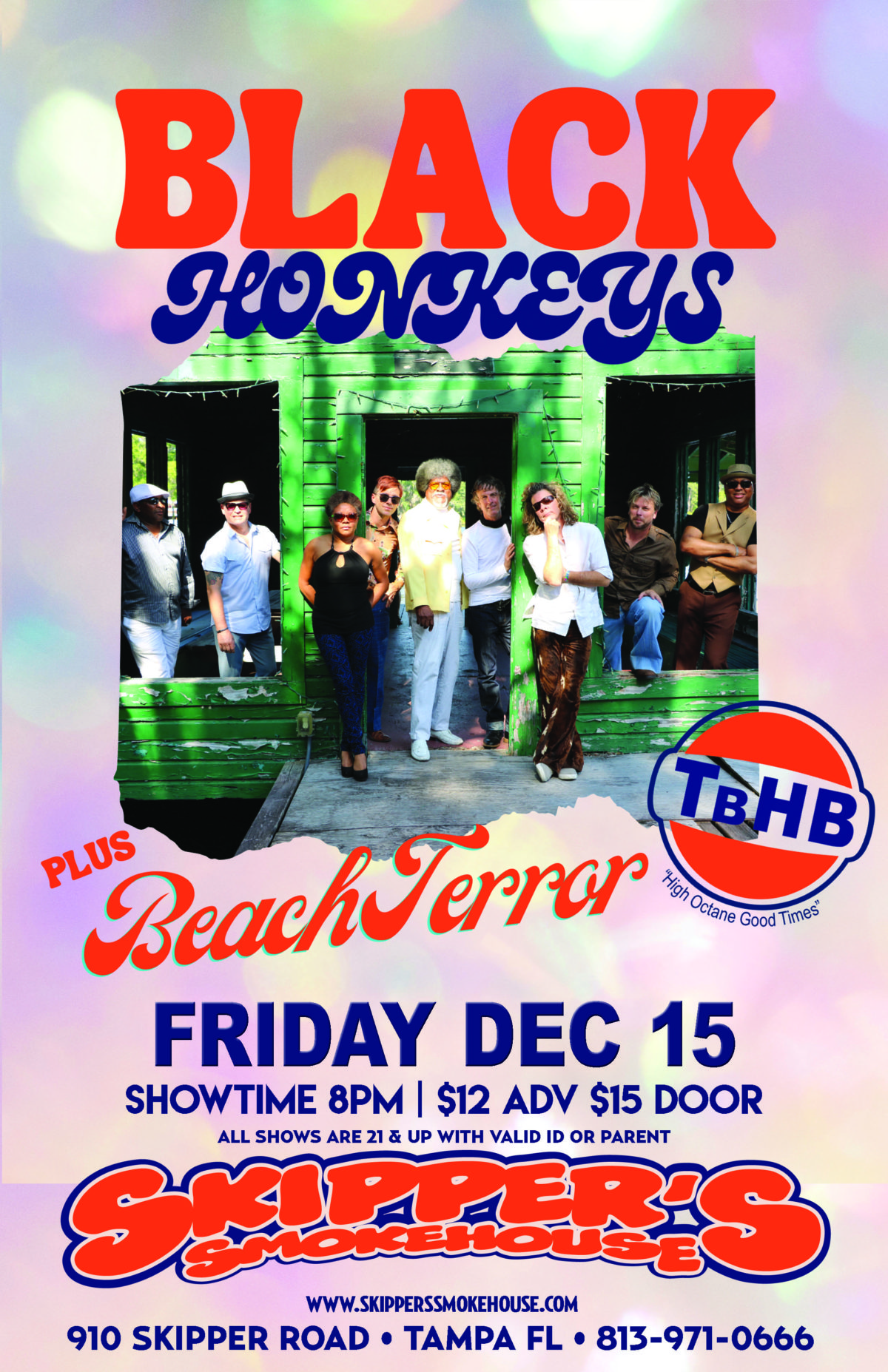 The Black Honkeys W Beach Terror 8pm 1215 Skippers Smokehouse Tampa Florida Iconic